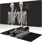 Human Skeletons Best Friends Desk Mat, Large Gothic Human Skeleton Gaming by NIYLYNSYN