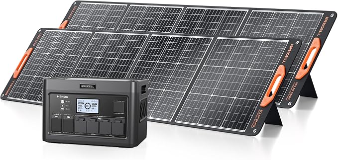 2400W Solar Generator with 2 * 200W Flexible Panel, GRECELL 1843Wh Portable by GRECELLPOWERSTATION