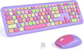 KNOWSQT Wireless Keyboard and Mouse Combo, Pale Purple Full-Sized 2.4G Silent by KNOWSQTKeyboardMouse