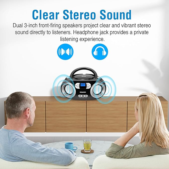 MEGATEK Portable CD Player Boombox - Image 3
