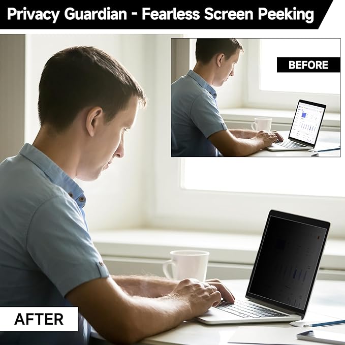 2 Pack Laptop Privacy Screen 15.6 Inch Display, Anti Blue Light Glare Anti - Image 4