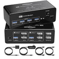 DEMEXBOOK Dual Monitor DisplayPort KVM Switch 2 Monitors 2 Computers 8K@60Hz by DemexBook