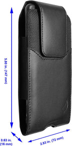 Leather Cell Phone Holster for Cricket Debut, AT&T Radiant Core, Calypso 2 - Image 2
