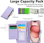 Compatible with iPhone 13 Pro Wallet Phone Case-PU Leather Magnetic Flip Cover - Image 9