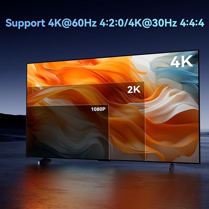 HDMI Splitter 1 in 8 Out, 8 Port HDMI Splitter Support 4K@60Hz 4:4:4 8-bit - Image 3