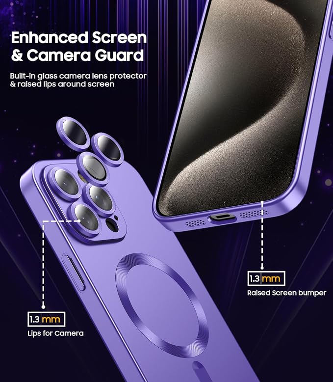 Magnetic for iPhone 15 Pro Max Case Slim Soft Silicone Bumper Shockproof - Image 3