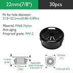 30PCS Cable Grommets, 7/8" Desk Hole Cover Petal Shaped Buckle Type Nylon Snap - Image 9