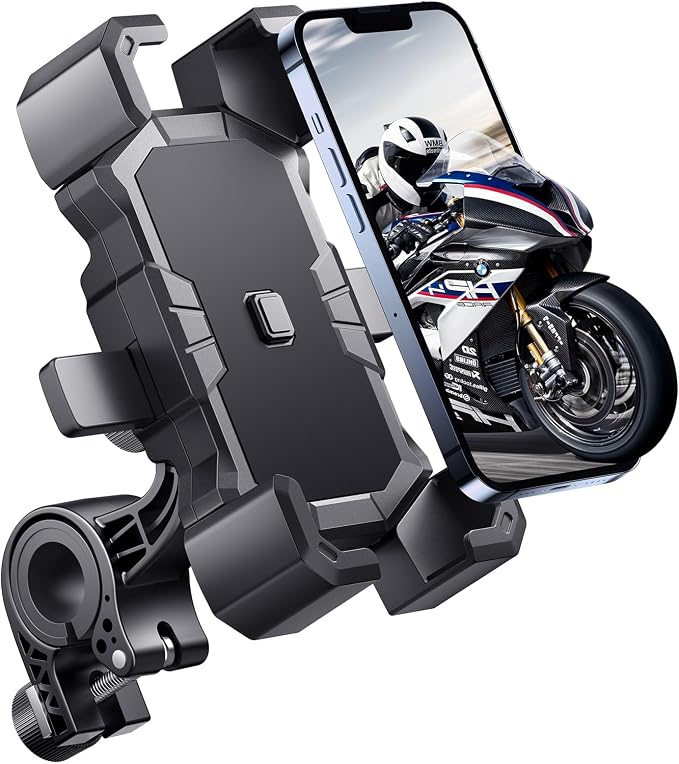 Bike Phone Holder Handlebar, Motorcycle Phone Mount, ATV Cell Phone Clamp by Delobon