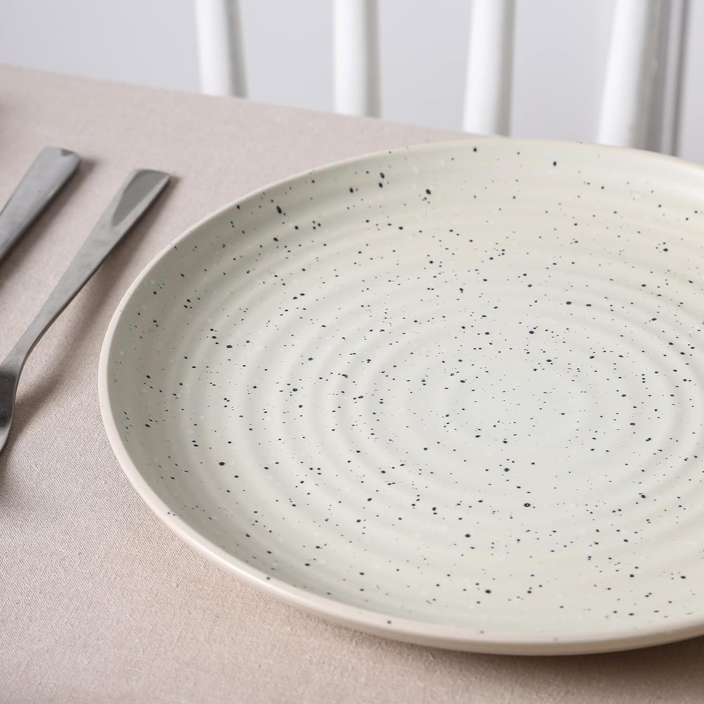 Stone Lain Dua 4-Piece Salad Plate Set Stoneware, White
