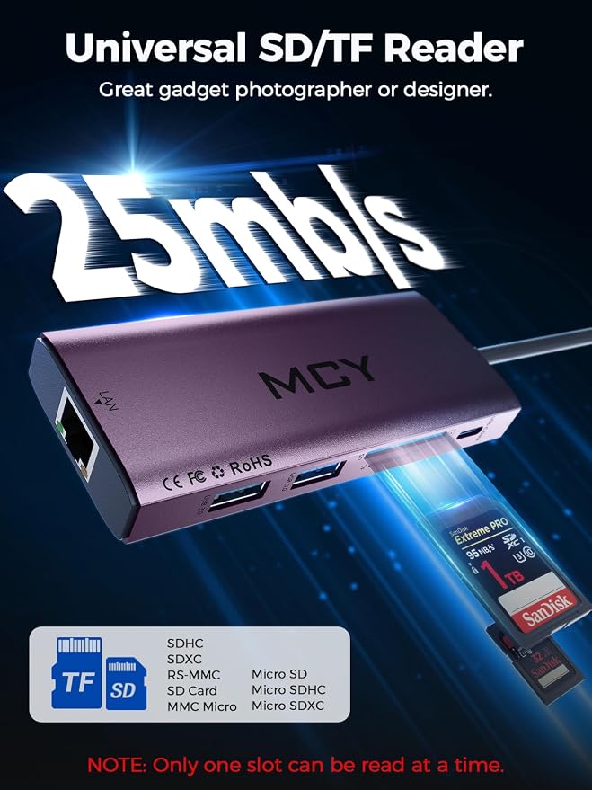 MCY USB C Hub, Laptop Docking Station Dual Monitor Single 8K, 10 in 1 Type-C - Image 6