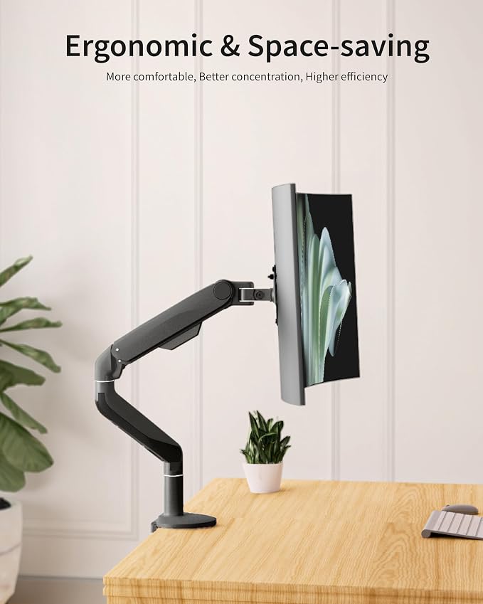 Ultrawide Single Monitor Mount, Adjustable Gas Spring Monitor Arm - Image 6