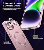 Magnetic for iPhone 14 Plus Case Slim Soft Silicone Bumper Shockproof Metallic - Image 3