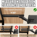 yeshine Under Desk Keyboard Tray Slide Out, Height Adjustable Computer Keyboard - Image 4