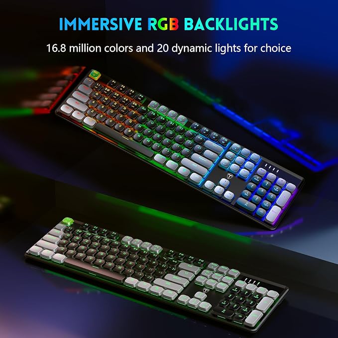 RisoPhy Wireless Gaming Keyboard, Low-Profile 2.4G/USB-C/Bluetooth Mechanical - Image 3