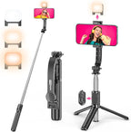Selfie Stick Tripod with Fill Light, All in One Extendable Selfie Stick with by SelfieShow