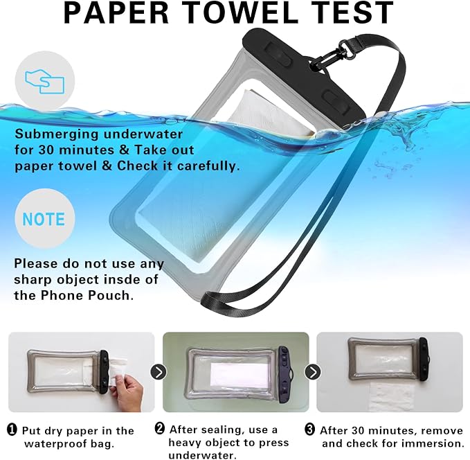 2 Pcs Waterproof Phone Pouch, Universal IPX8 Floating Waterproof Cell Phone - Image 3