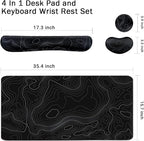 Topographic Mouse Pad Set, Extended Mouse Pad+Keyboard Wrist Rest, Memory Foam - Image 4