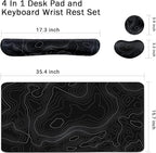 Topographic Large Mouse Pad and Keyboard Wrist Rest, Desk Pad - Image 2