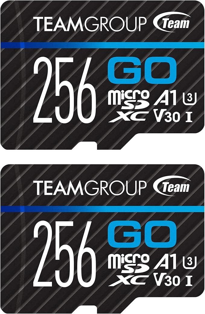 TEAMGROUP GO Card 256GB x 2 Pack Micro SDXC UHS-I U3 V30 4K by TEAMGROUP