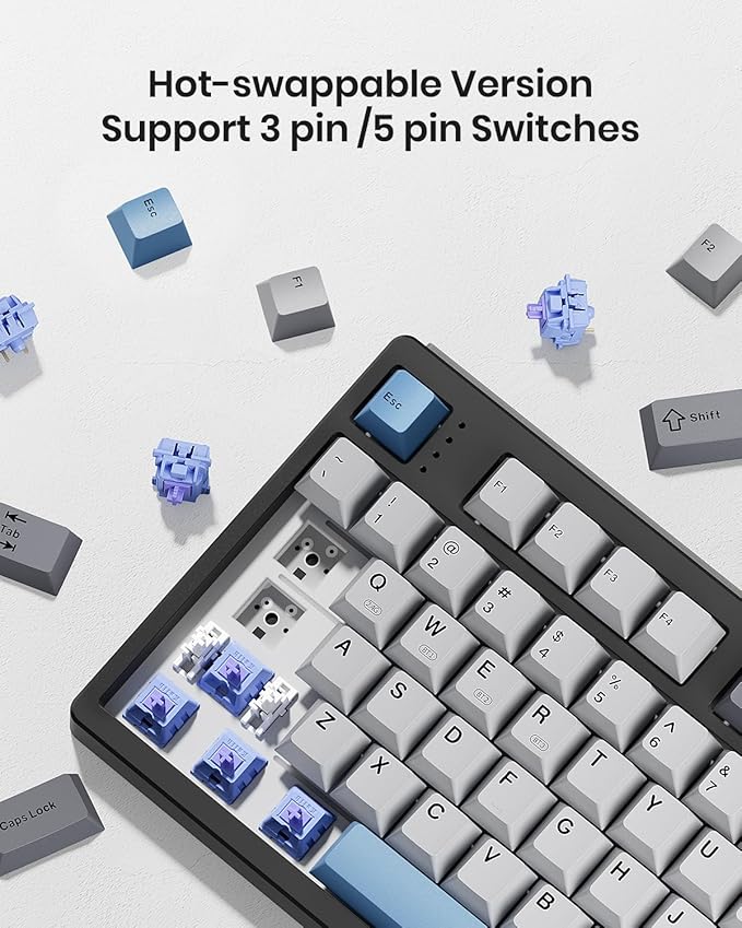 Kisnt KN104 Wireless Mechanical Gaming Keyboard, 100% Full Size 104 Keys - Image 4