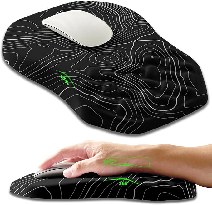 Ergonomic Slope Mouse Pad Wrist Support, Wrist Rest Mousepad by Armanza