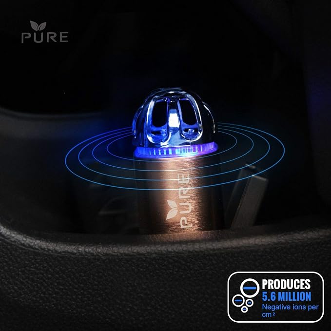 Car Air Purifier 3in1 Premium Stainless Steel Air Filter Ionizer w/Dual USB - Image 7