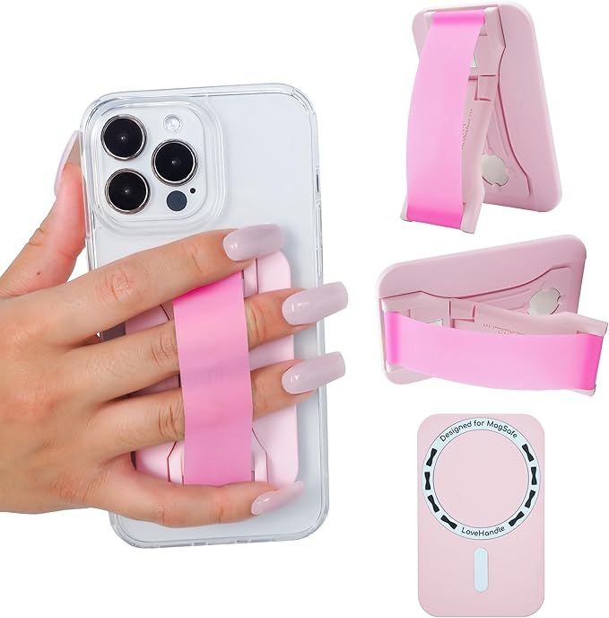 LoveHandle PRO MagSafe Compatible Magnetic Phone Grip w/Kickstand by LOVEHANDLE