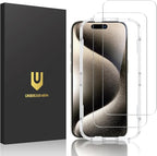 UNBREAKcable Screen Protector for iPhone 15 Pro, Shatterproof Tempered Glass by UNBREAKcable