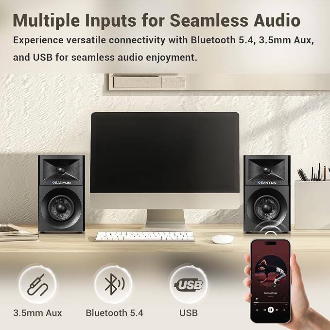 SW203 4.0 Computer Speakers - 60W 4-Way DSP Control 3D Immersive Sound - 3" - Image 5