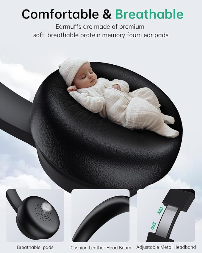 Wireless Headset with Mic for Work with AI Noise Cancelling Mic for Clear Calls - Image 5