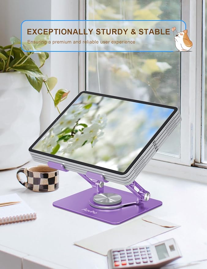 Tablet Stand 360° Rotating Aluminum Holder - Image 2