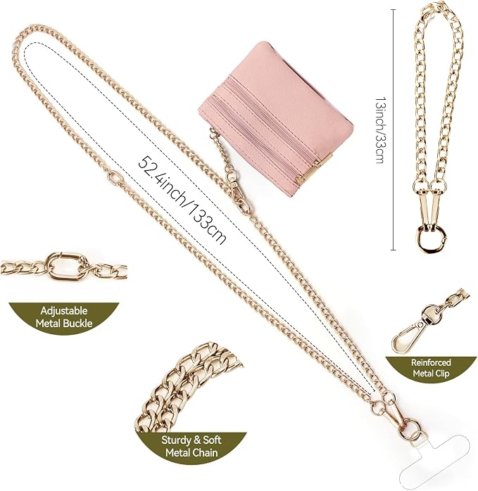 Clip and Go Strap for Phone Gold Metal Chain - Image 4