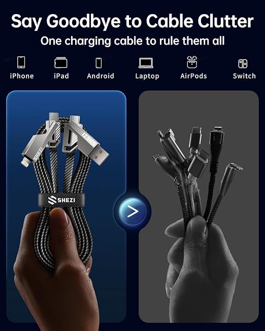 SHEZI 4-in-1 USB C Cable 60W 5FT Compatible - Image 7