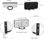 Digital Clock Large Display, LED Alarm Electric Clocks Mirror Surface - Image 4