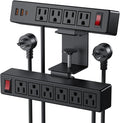 Dual Layer Desk Clamp Power Strip Surge Protector, Under Desk Power Strip by VILONG