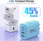 USB C Block 40W, 4 Ports Wall Plug Fast Charging Block, PD+QC Multiport Power - Image 6