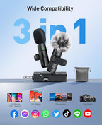 3-in-1 Mini Microphone for iPhone: Wireless Lavalier Microphones for - Image 6