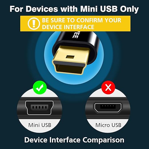 AGVEE 3.3ft Mini USB Cable, Braided Durable USB-A to Mini-B Charger Charging - Image 2