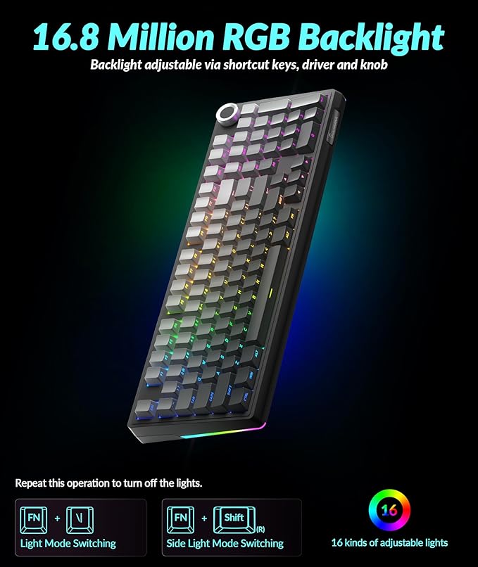 KI99 Pro 96% Wireless Mechanical Keyboard, RGB Gaming Keyboard, Hot-Swappable - Image 8