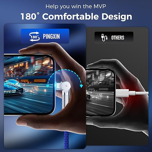 USB C to USB C Cable 10FT 240W, 180°Rotating USB C Cable Braided Type C Charger - Image 4