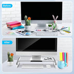 AboveTEK Acrylic Monitor Stand, Premium Large Monitor Riser 20 inch, Crystal - Image 7