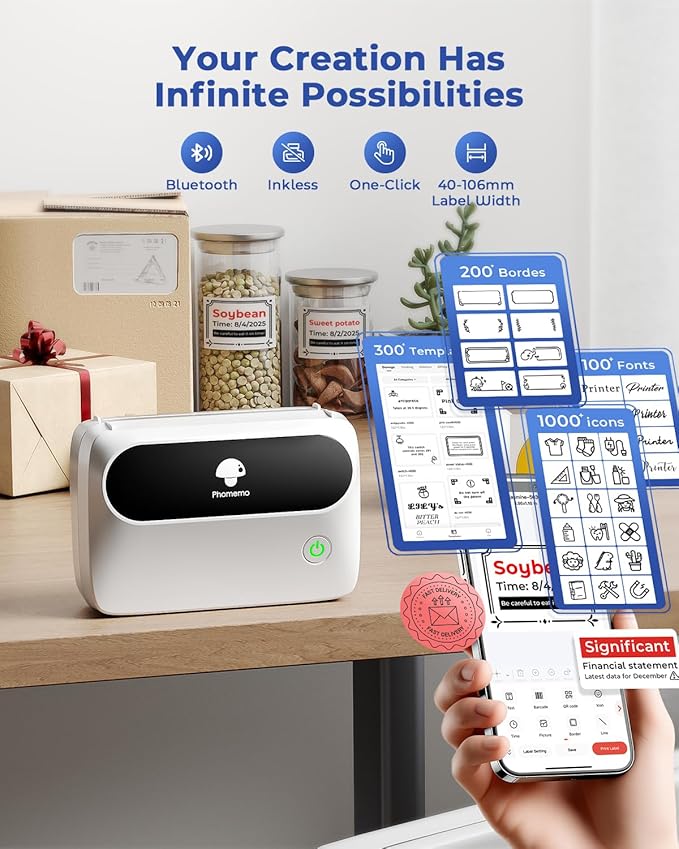 Phomemo Thermal Label Printer, Portable Printers - Image 3