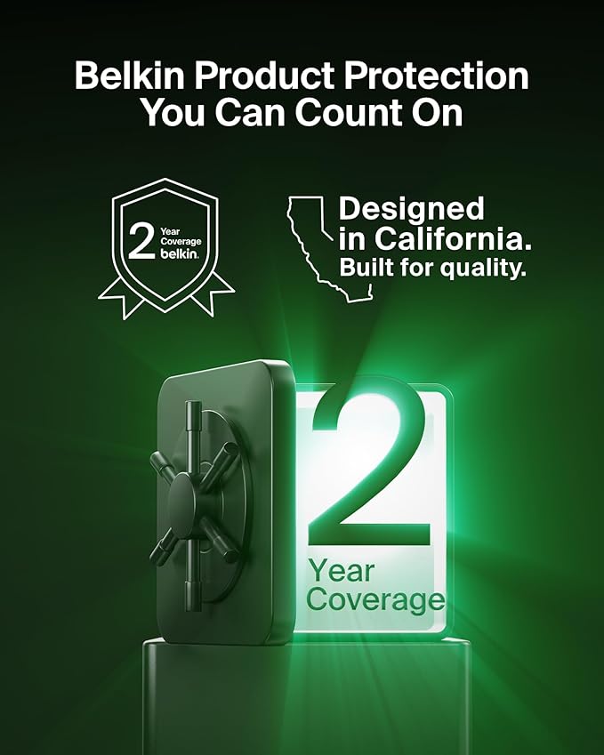 Belkin Wall Mount Surge Protector -3 AC Multi Outlets&2 USB Ports -Flat - Image 6