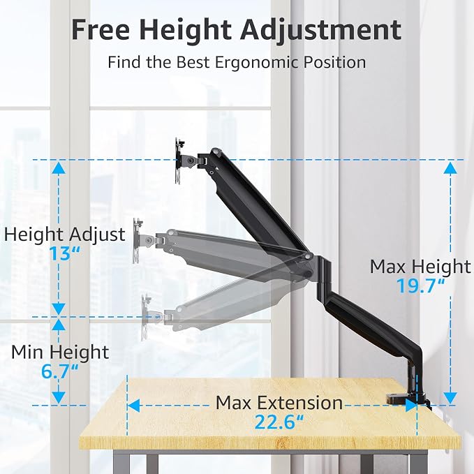 MOUNTUP Ultrawide Monitor Arm for Max 40 Inch Screen, Heavy Duty Monitor Desk - Image 7