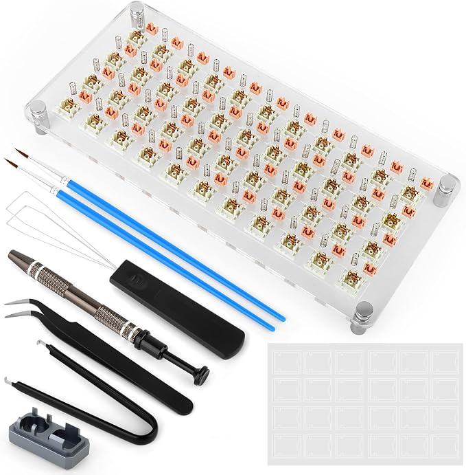 YIMAGUJRX RUNJRX 44 Keyboard Switches Acrylic Lube Station, Switch Films 120Pcs by YIMAGUJRX