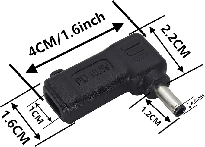 90W PD Power Charger Connector Adapter USB C to 4.5mm Laptop Charging Adapter - Image 2