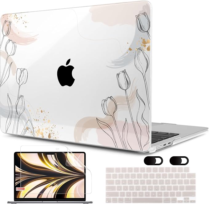 MEEgoodo Case for MacBook Air M4/M3/M2 13.6 inch 2025 2024 2022, Fit Model by MEEgoodo
