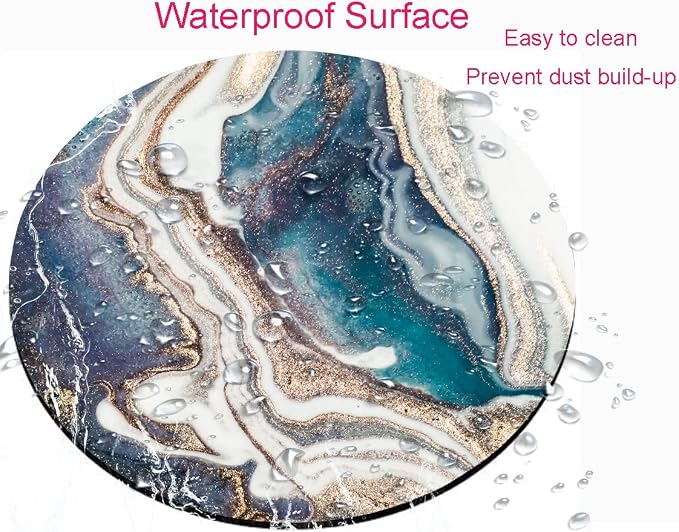 Blue Gold Marble Mouse Pad - Image 4