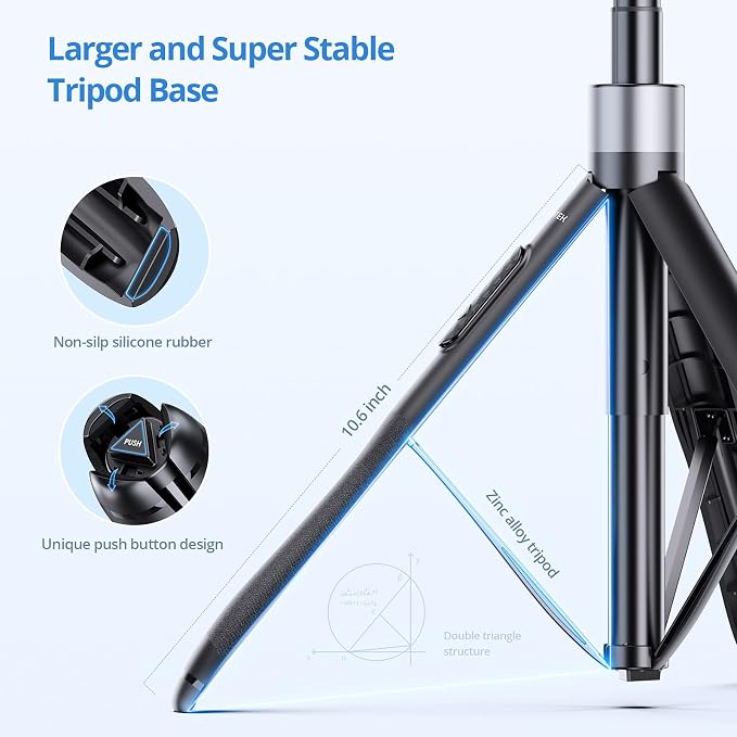 ATUMTEK 60" Selfie Stick Tripod, All in One Extendable Phone Tripod Stand - Image 5