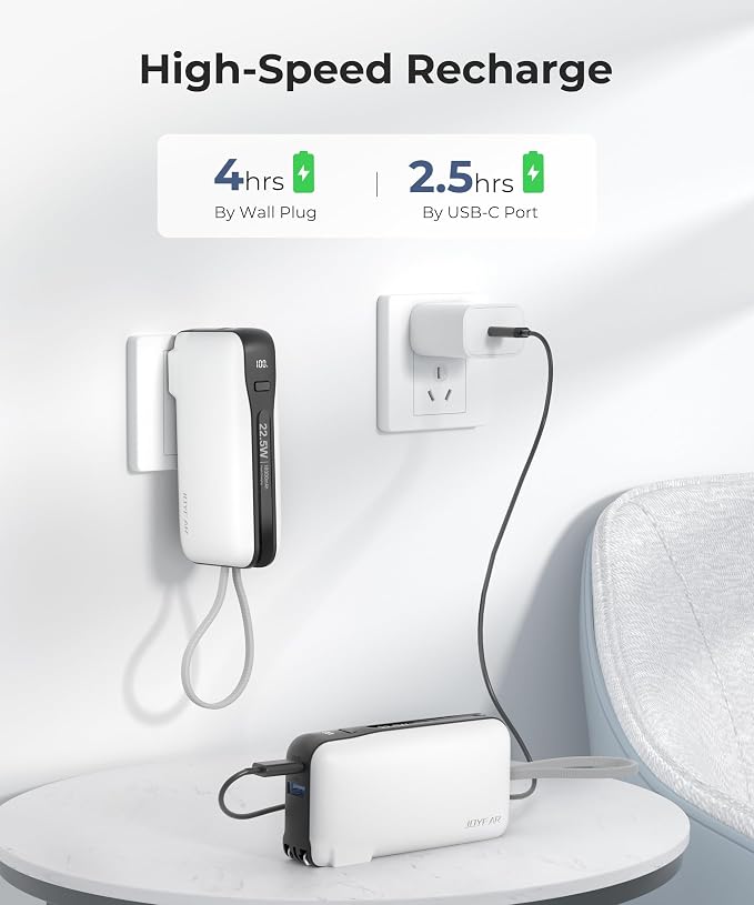 1 Pack Portable Charger with Built-in USB-C Cable & Plug, 000mAh 5V/4.5A Power - Image 8